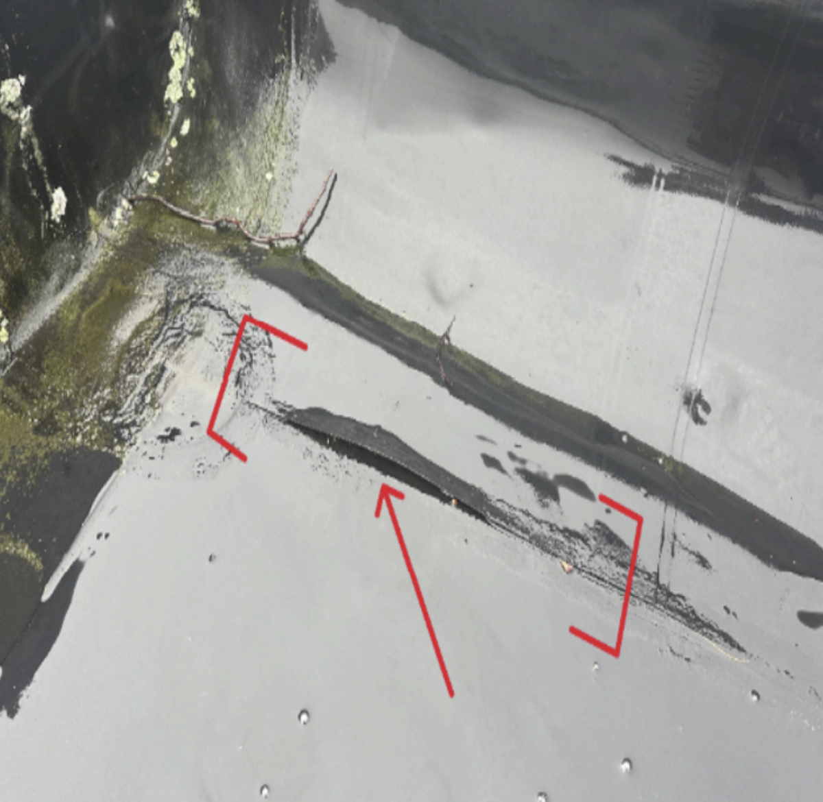 TMS failing seams on roof