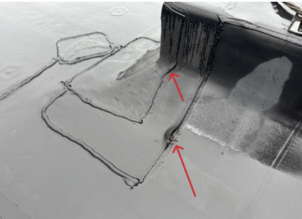 TMS failing seams on roof
